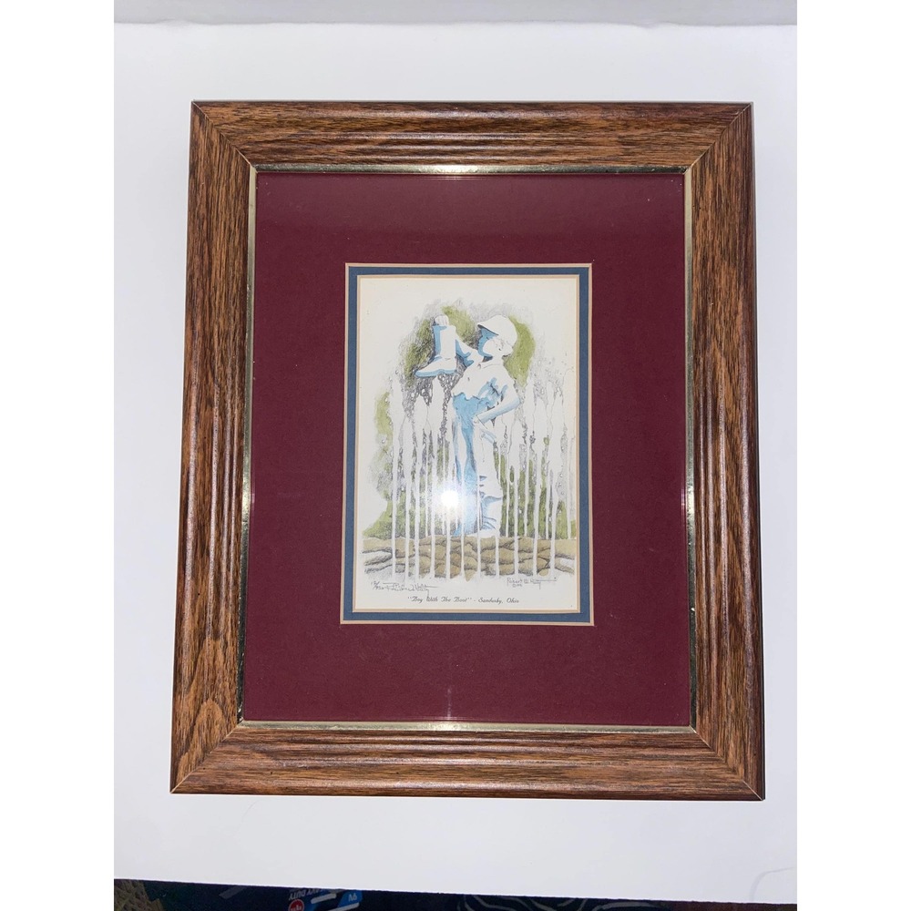 Vintage Boy With The Boot Framed Print Autographed Robert W. Hilty 18/950